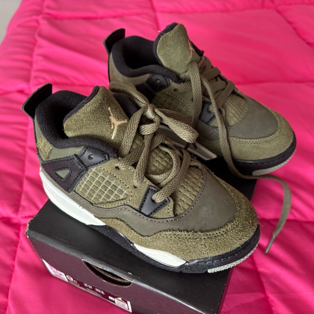 Jordan Kids Olive and Black Sneakers
